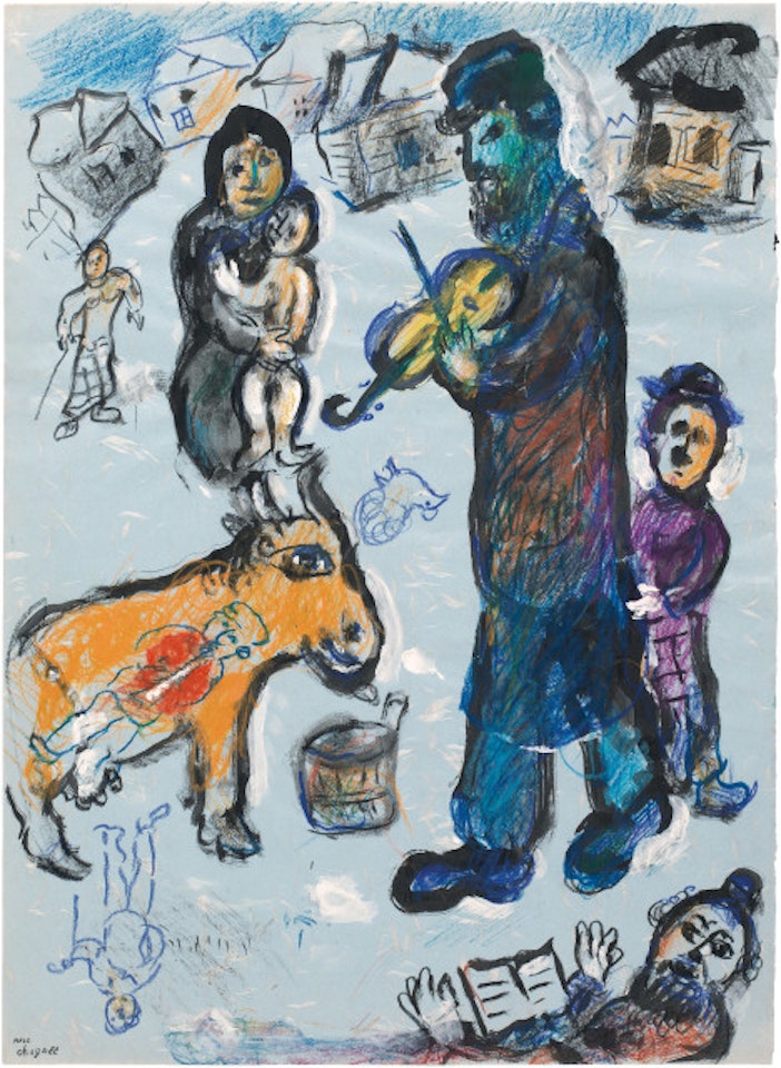 Violoniste au village enneigé by Marc Chagall