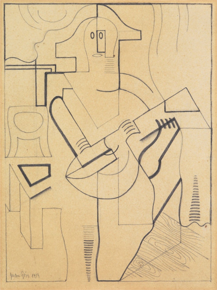 Arlequin à la guitare, assistant by Juan Gris