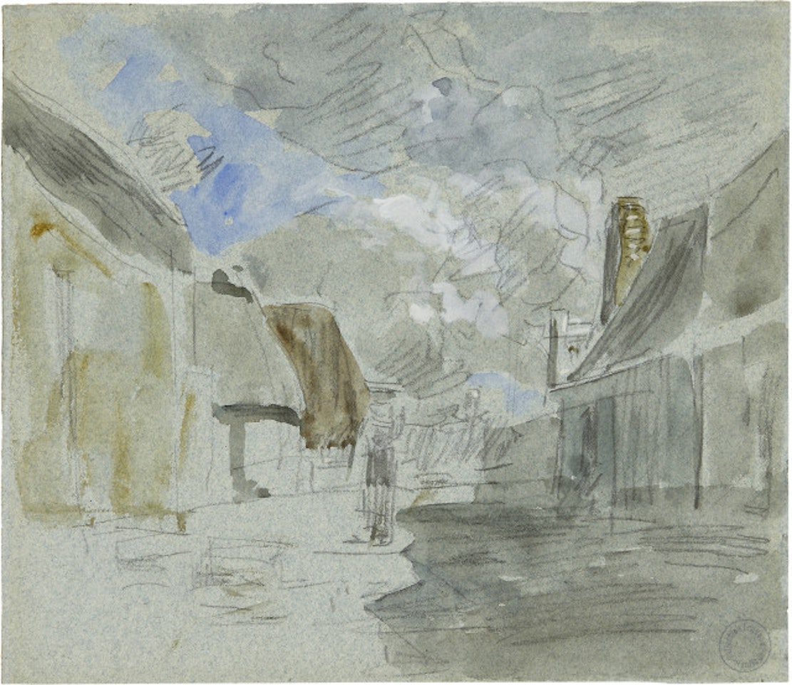 Rue de village by Eugène Boudin