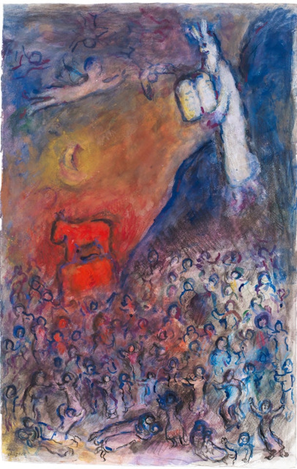 Moïse and the veau d"or by Marc Chagall