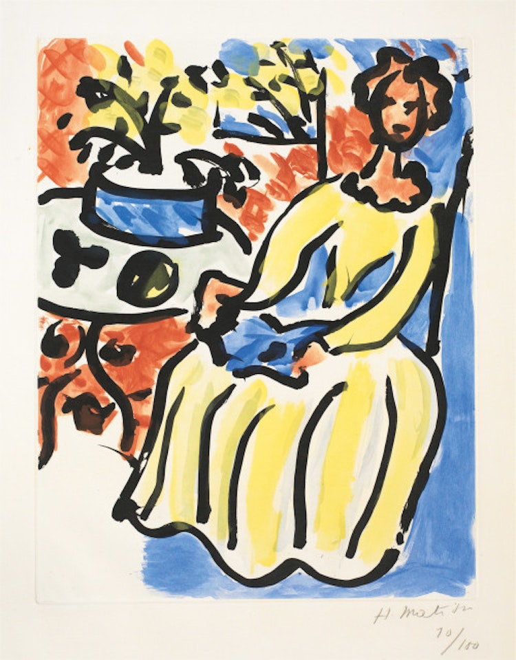 Marie-José in a yellow robe by Henri Matisse