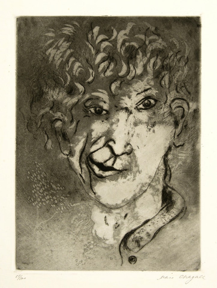 Autoportrait à la grimace by Marc Chagall