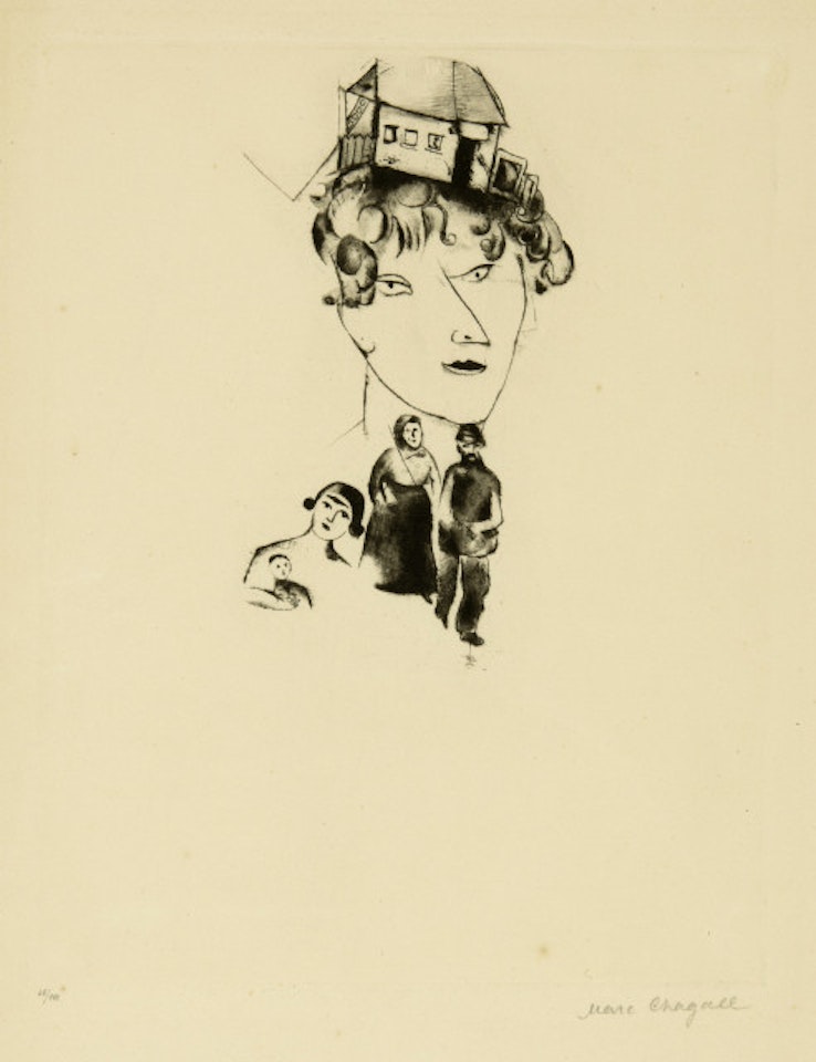 Self-Portrait; Sheet 17 of the episode "My Life" by Marc Chagall