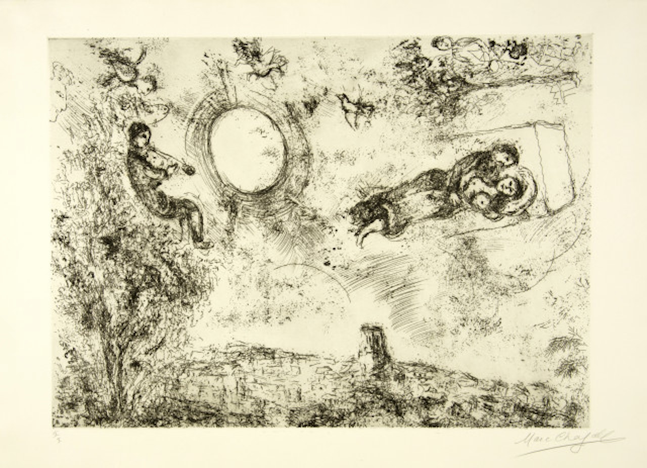 Les Amoureux in the city of Saint-Paul by Marc Chagall