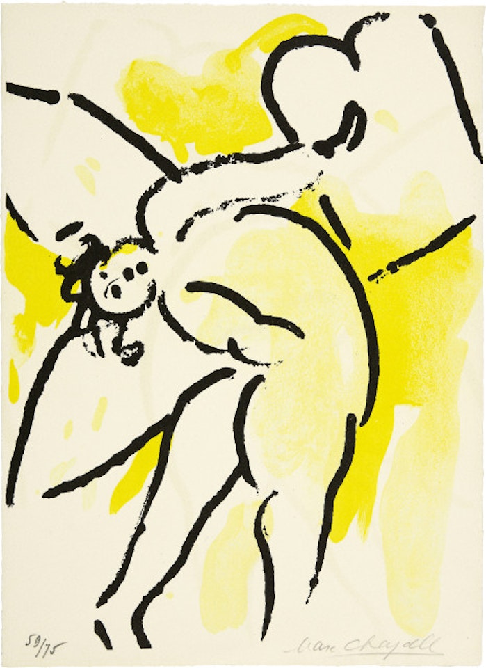 La Bible (Page de titre). - Moïse reçoit les tables de la loi by Marc Chagall