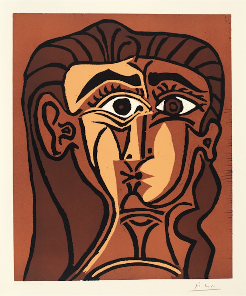 Portrait of Jacqueline"s face. II; January 15, 1962 by Pablo Picasso