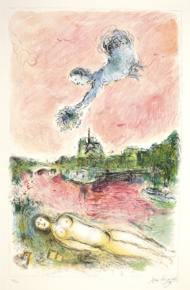 Vue sur Notre Dame by Marc Chagall