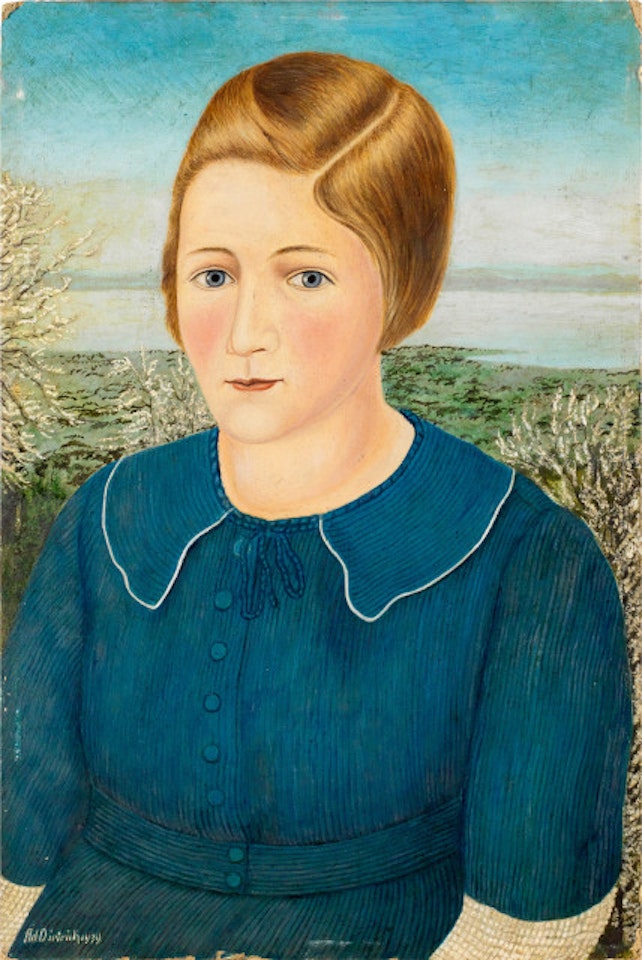 Portrait of a girl - portrait of Ruth Koller by Adolf Dietrich