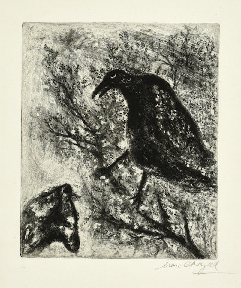 Le Corbeau and le Renard; Sheet of the suite to "Les Fables de la Fontaine" by Marc Chagall