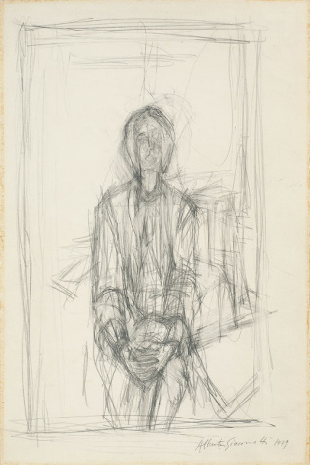 Annette de face, assise, in the room à manger à Stampa by Alberto Giacometti