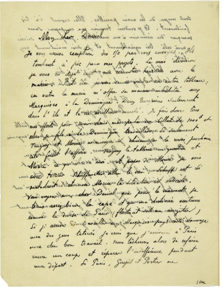 Autographed 4-page letter in ink to Daniel de Monfreid, without place or date by Paul Gauguin