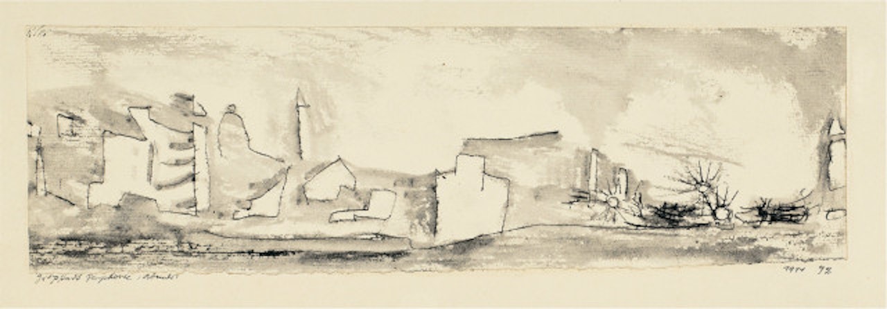 Big city periphery, evening - Munich by Paul Klee