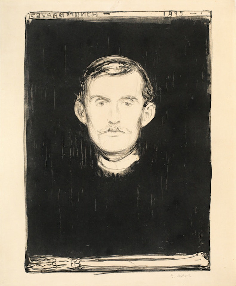 Self-portrait 1895 by Edvard Munch