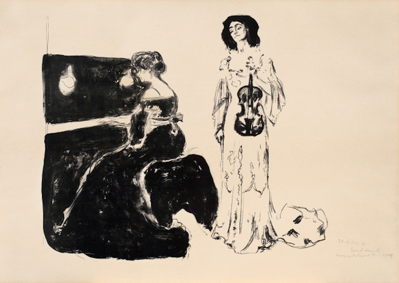 Violin Concerto - Eva Mudocci and Bella Edwards by Edvard Munch