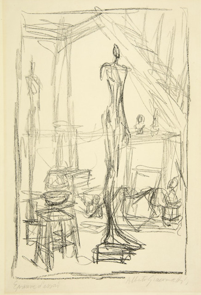 The "Homme debut" in the studio by Alberto Giacometti