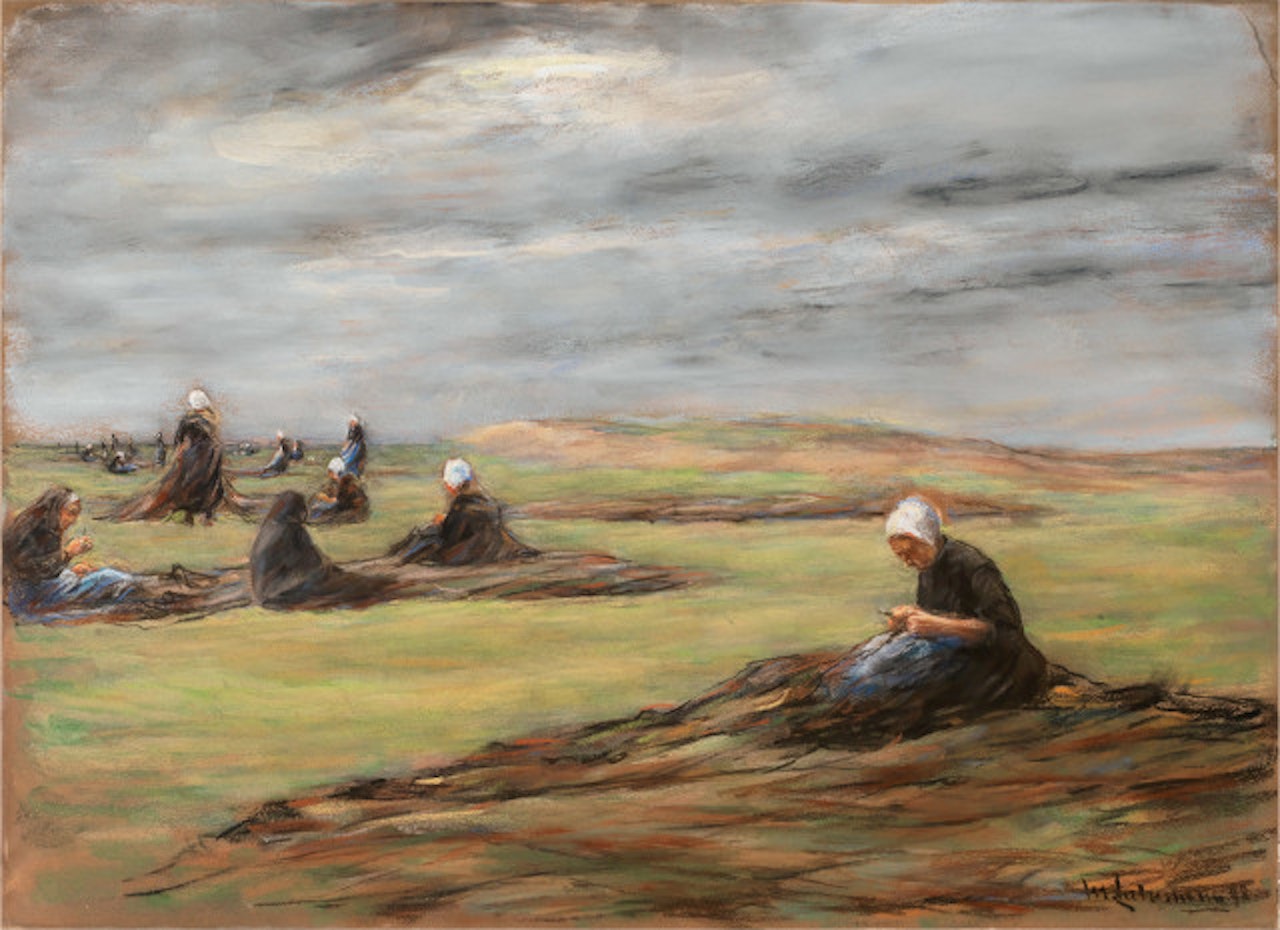 The net menders by Max Liebermann