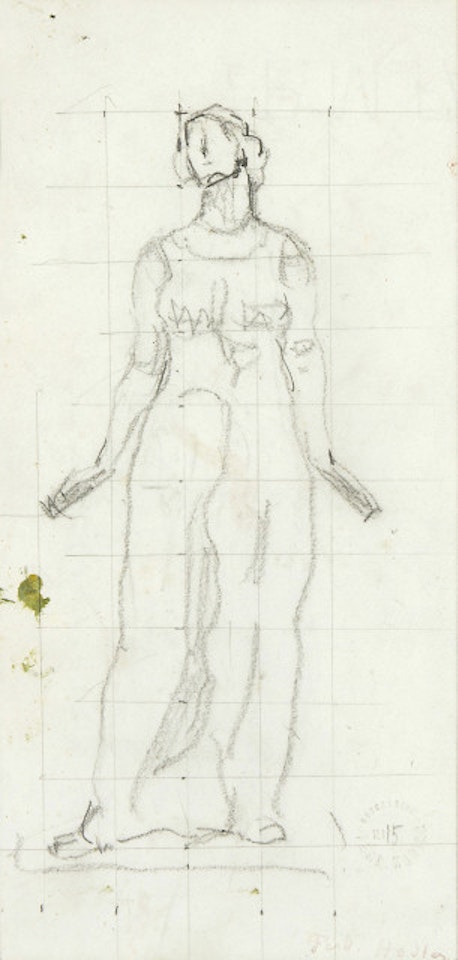Double-page study on “Looking into Infinite” by Ferdinand Hodler