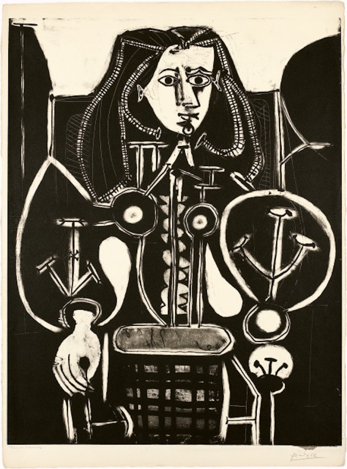 Woman on armchair No. 4; January 3, 1949 by Pablo Picasso