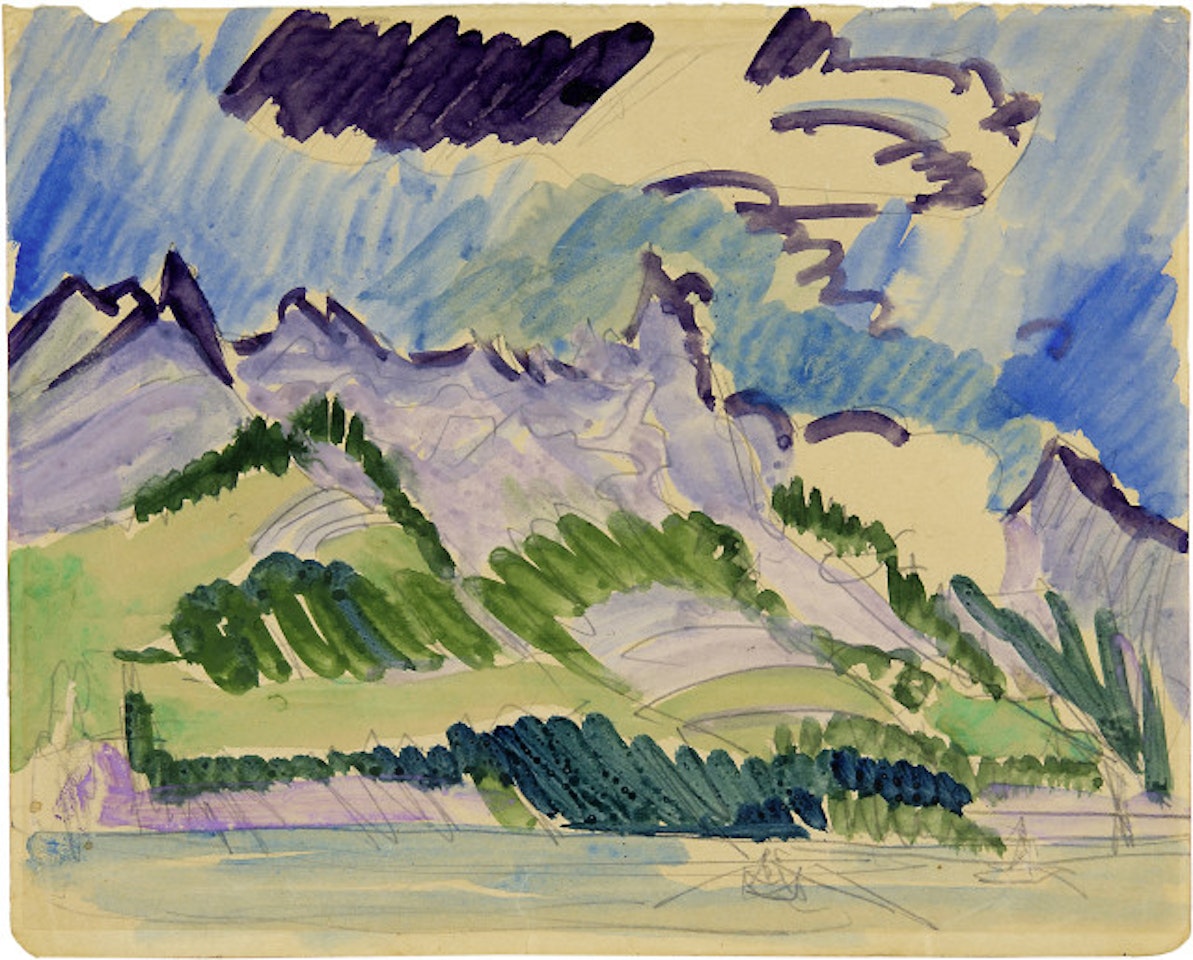 Mountain landscape at Lake Walen by Ernst Ludwig Kirchner