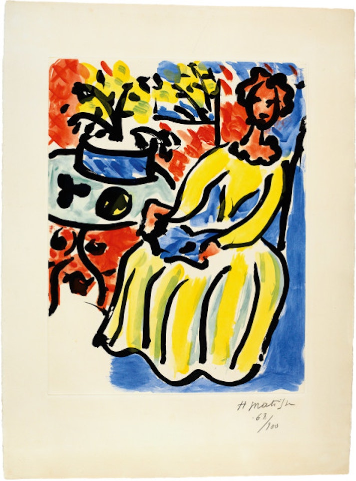 Marie-José in a yellow robe by Henri Matisse