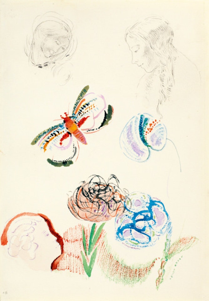 Feuille d"études by Odilon Redon