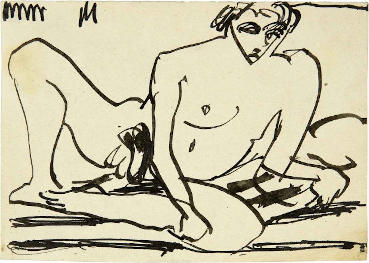 Male nude by Ernst Ludwig Kirchner