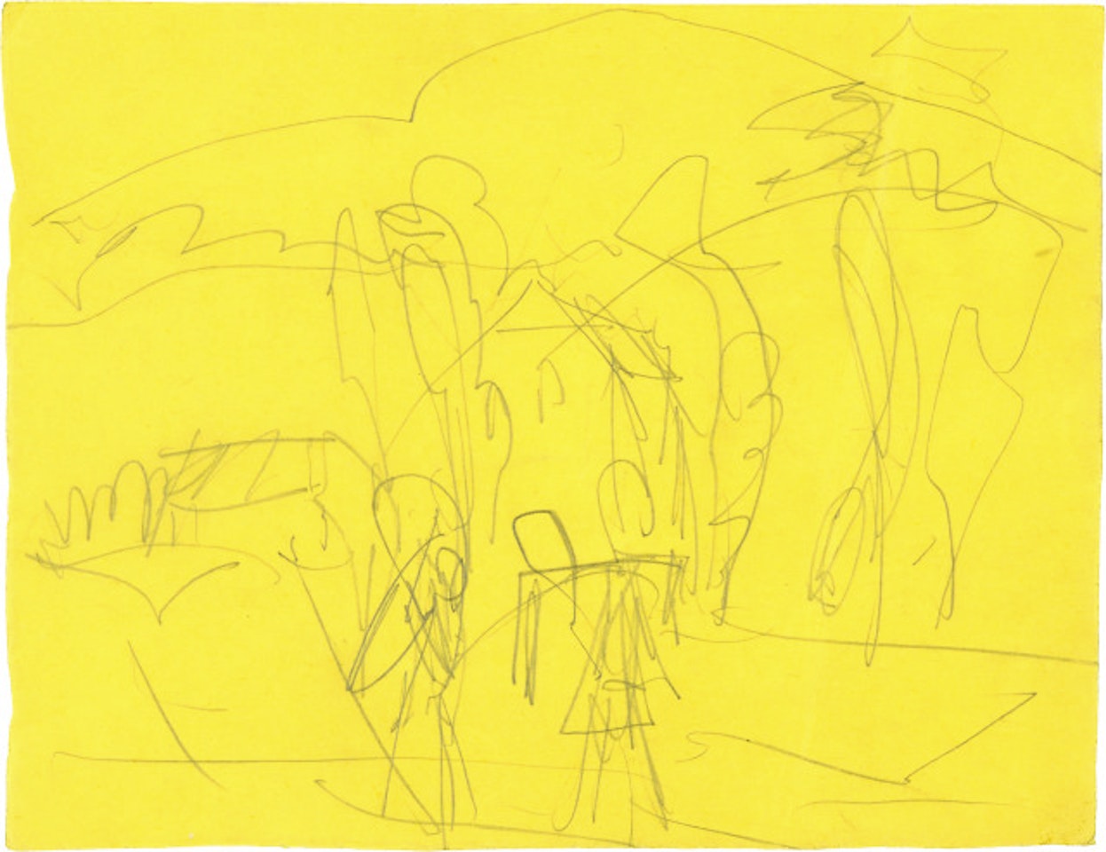 8 sheets of drawings: bathers, women, girls, Königstein, landscape, etc. by Ernst Ludwig Kirchner