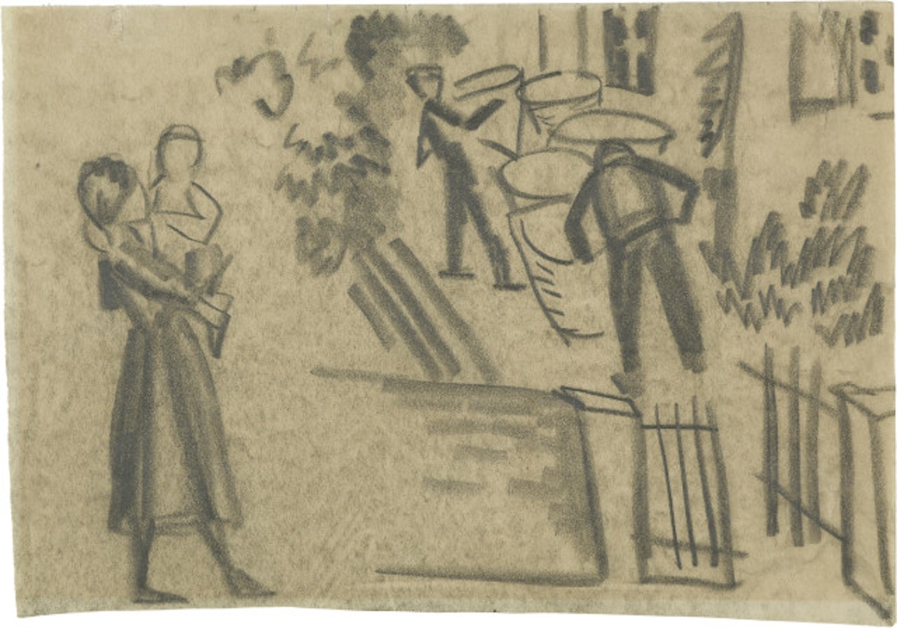 In front of the gardener"s house by August Macke