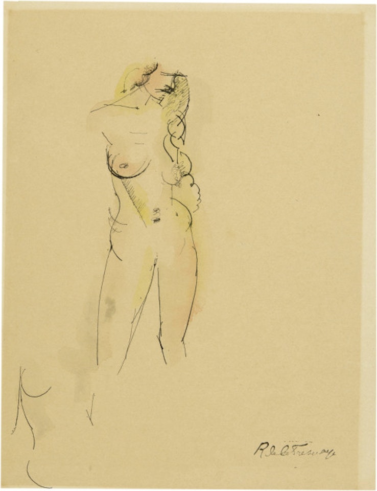 Deux nus. - Bouquet of flowers. - Well by Roger de la Fresnaye