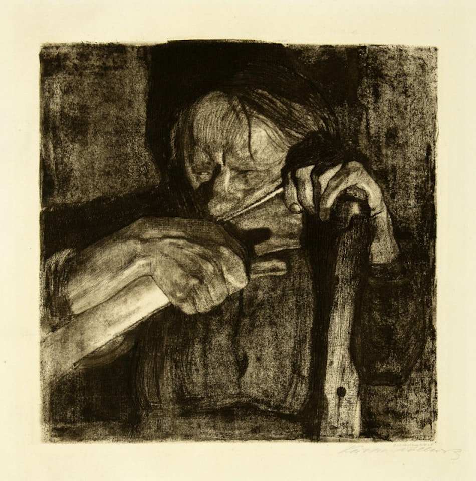 When fishing; Sheet 3 from the cycle “Peasants" War” by Kathe Kollwitz
