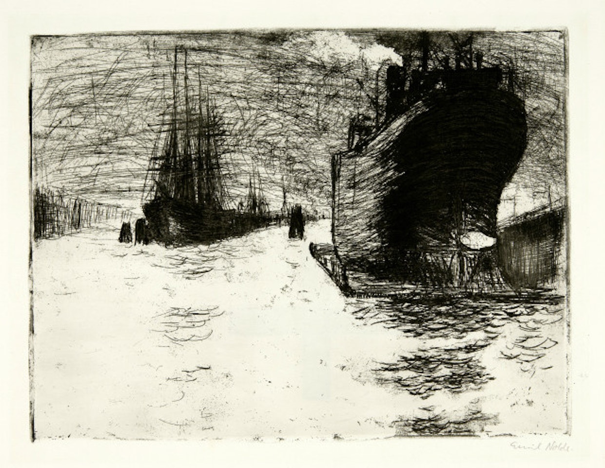 Hamburg, Reiherstieg dock by Emil Nolde