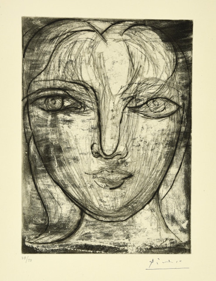 Portrait of Marie-Thérèse in the face by Pablo Picasso