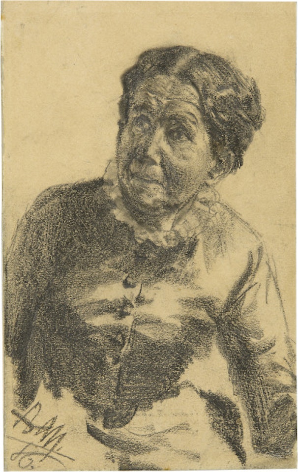 Bust portrait of a lady, turned slightly to the left by Adolph Menzel