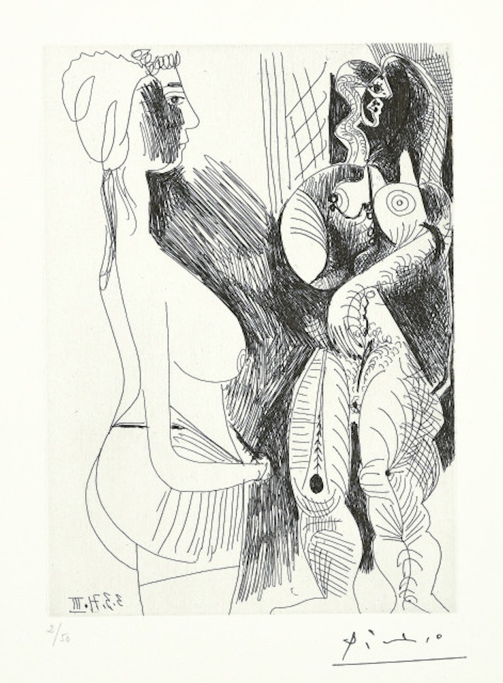 Deux femmes Mougins, March 3, 1971 by Pablo Picasso