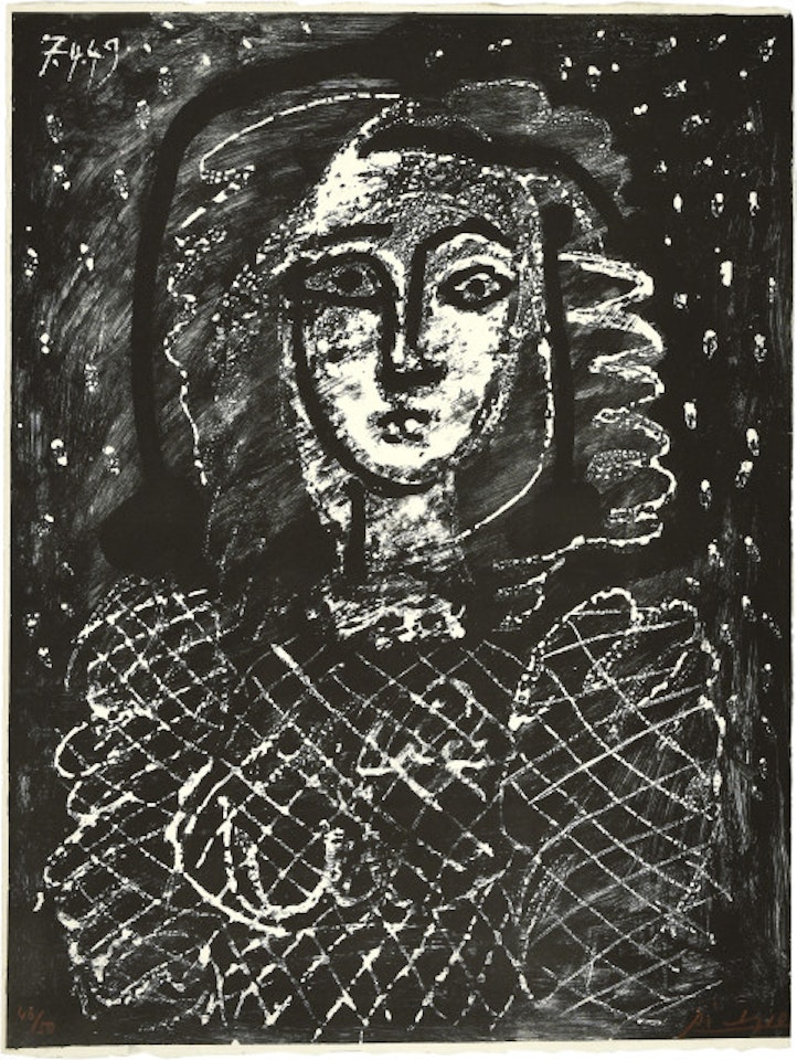 Buste au fond étoilé; April 7, 1949 by Pablo Picasso