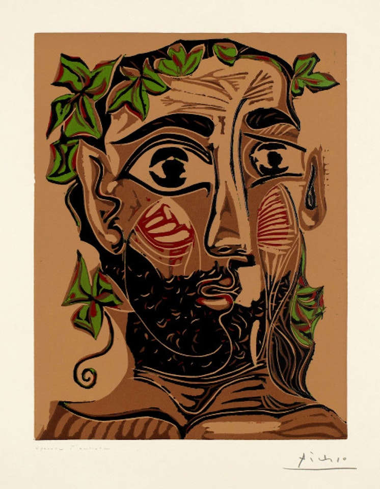 Homme barbu couronné de vigne by Pablo Picasso