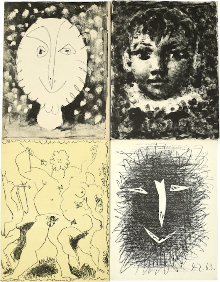 Fernand Mourlot. Picasso Lithograph I-IV by Pablo Picasso