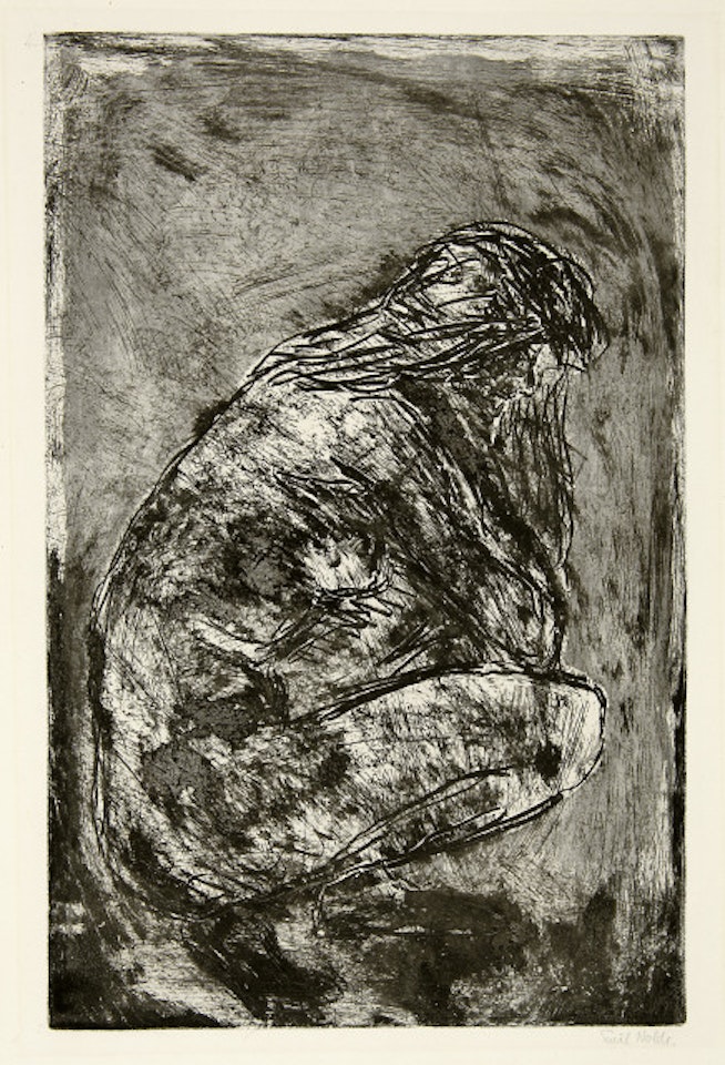 Crouching woman by Emil Nolde