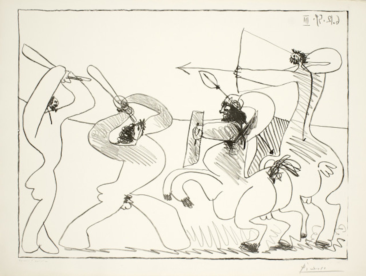 Combat des centaurs. III by Pablo Picasso