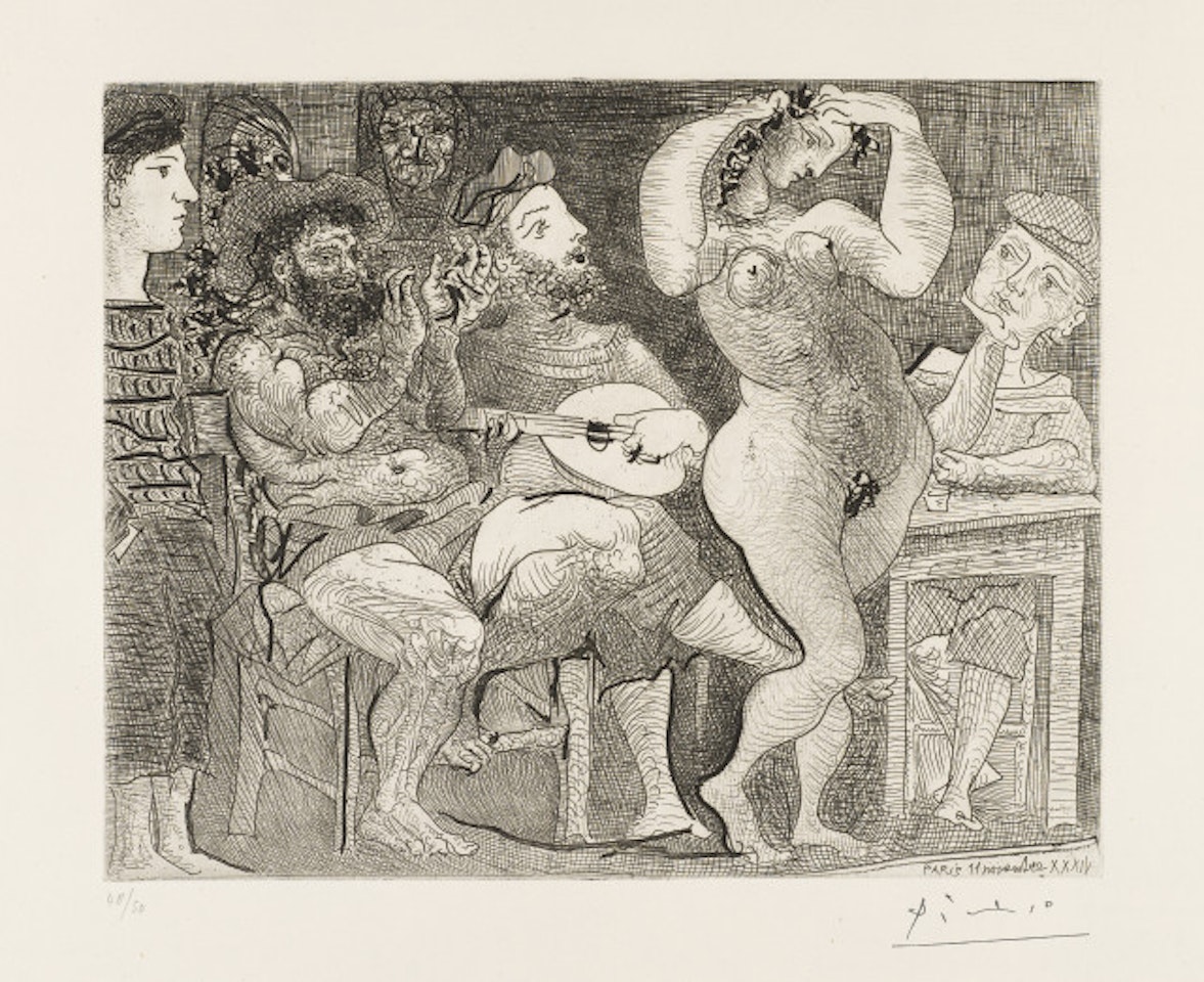 In the taberna, pêcheurs Catalans en bordée by Pablo Picasso