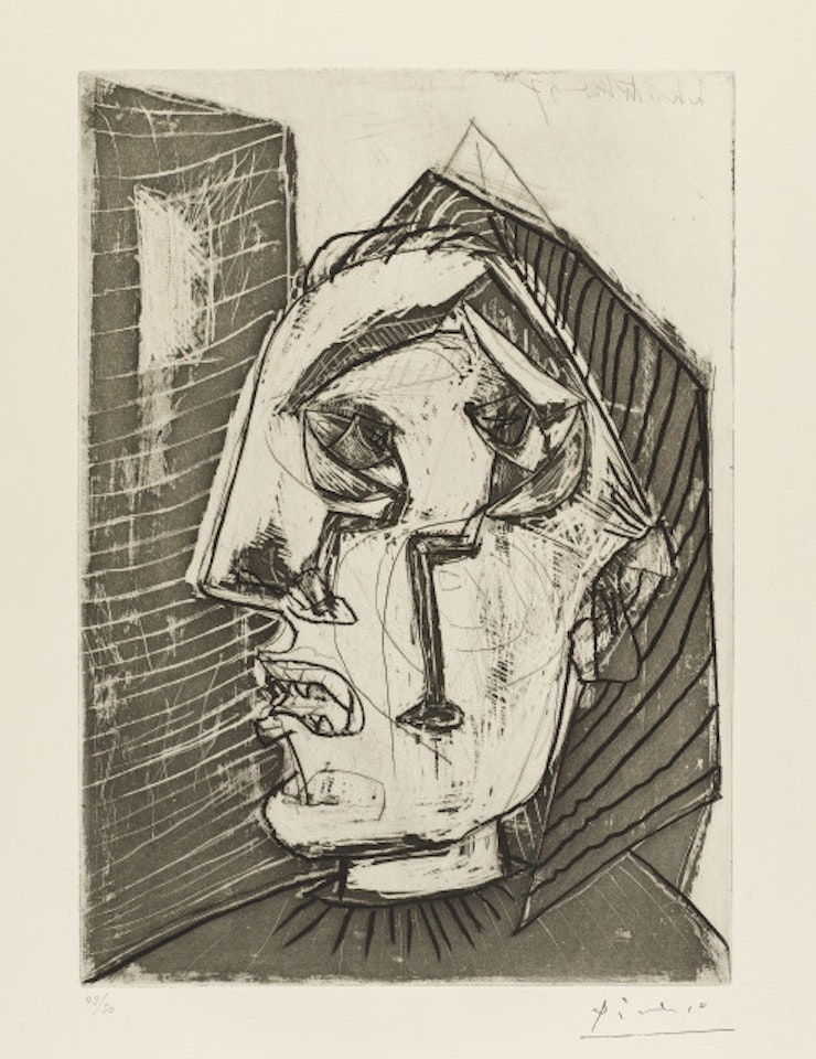 Femme qui pleure devant un mur by Pablo Picasso