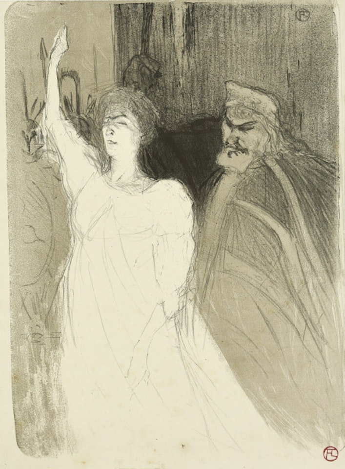 Bartet and Mounet-Sully in "Antigone" by Henri de Toulouse-Lautrec
