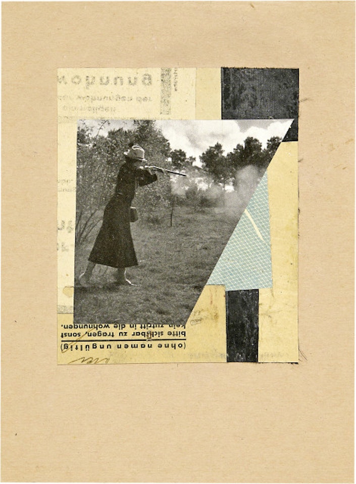 Untitled (With Huntress); Merz drawing by Kurt Schwitters