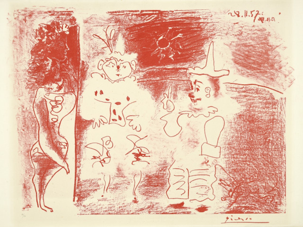 The Ecuyere and the clown by Pablo Picasso