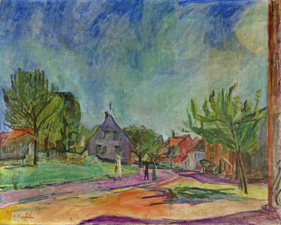 Farm and fishermen"s houses by Hans Purrmann