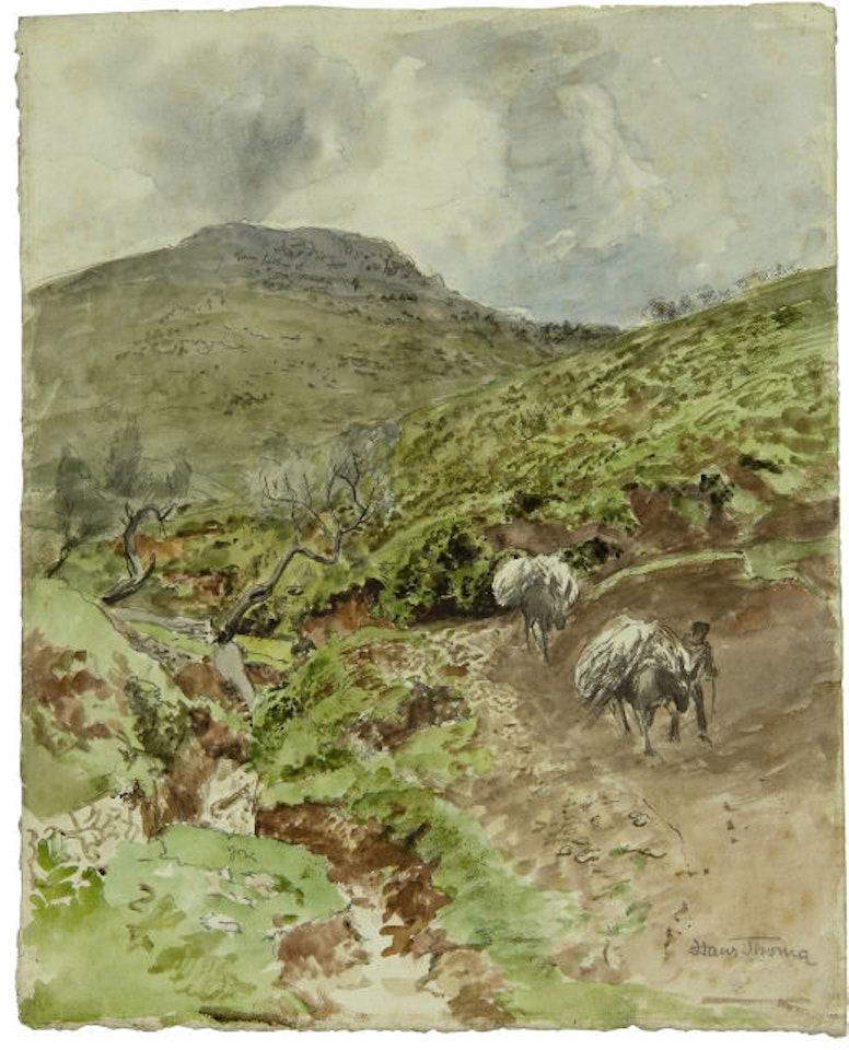 Hemmers in a wide landscape by Hans Thoma