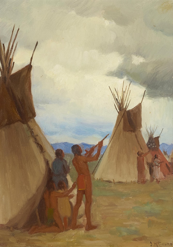 Medicine Pipe Ceremony of the Thunder Bird, Blackfeet by Joseph Henry Sharp