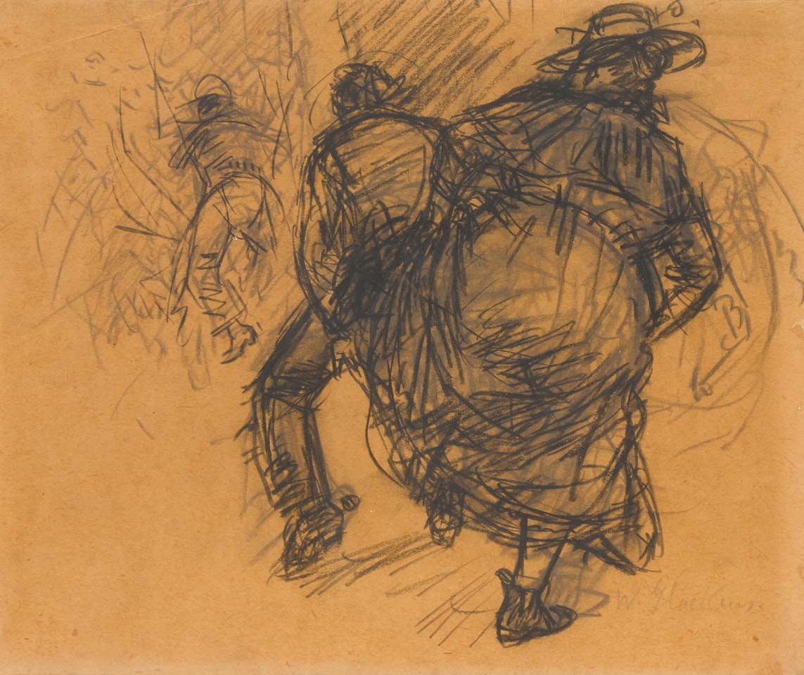 Lady Kicking Man in Rear by William Glackens