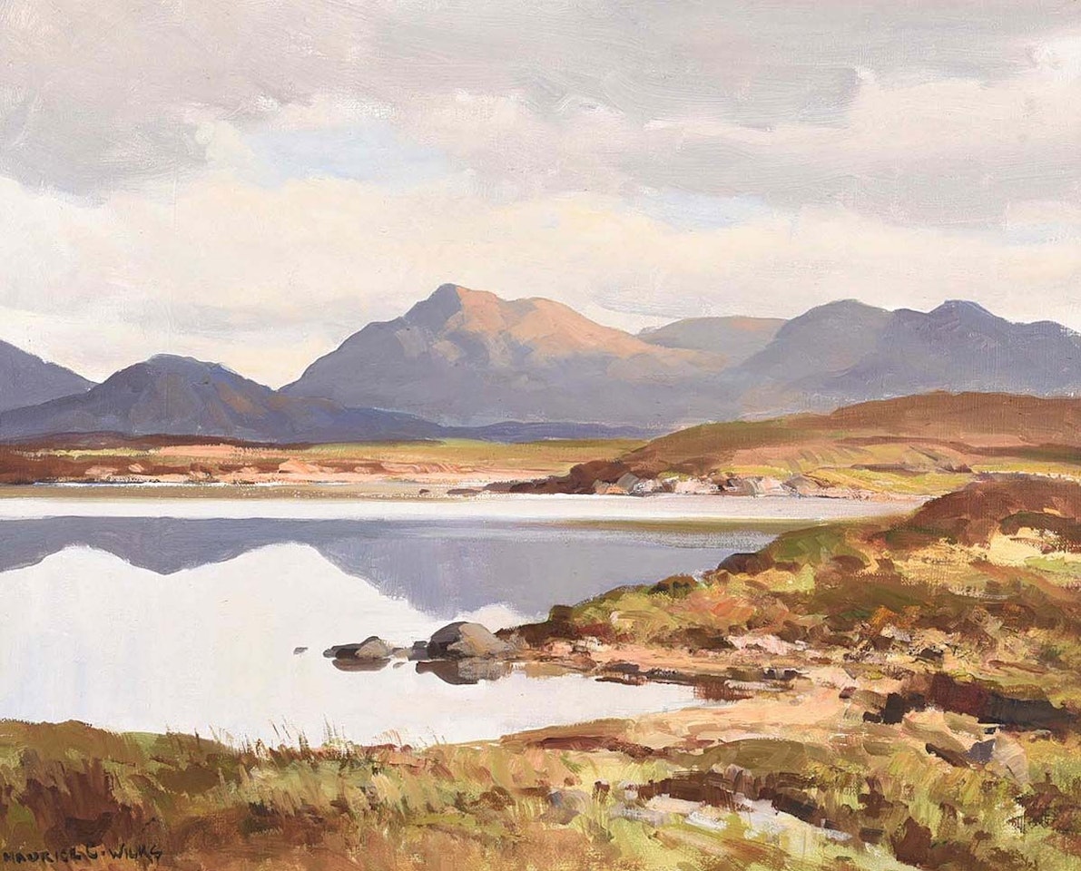 "REFLECTIONS, LOUGH INAGH, CONNEMARA" by Maurice Canning Wilks