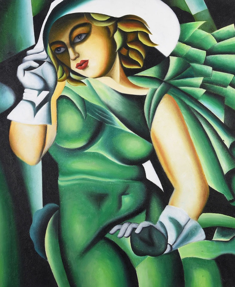 "YOUNG LADY WITH GLOVES" by Continental School